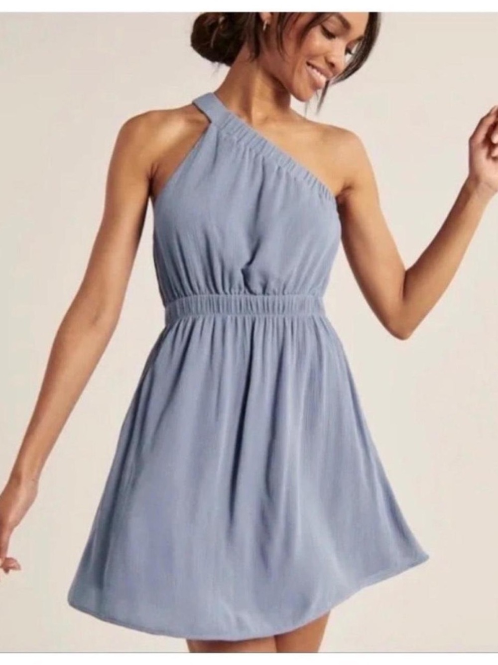 Abercrombie & Fitch Dusty Lavender One-Shoulder Mini Dress